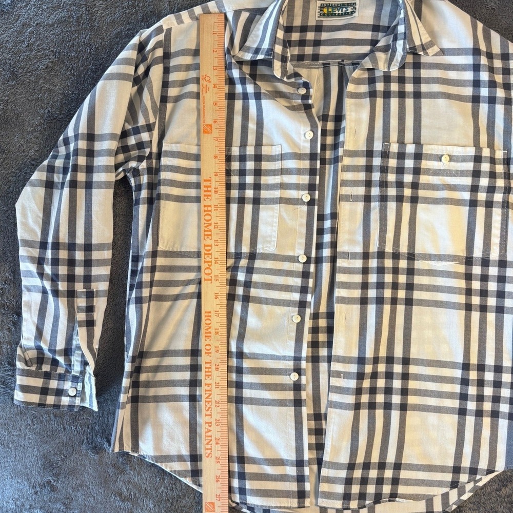 Vintage 90s Levi's International Collection Shirt Medium Plaid Nova Check Style - Picture 5 of 6